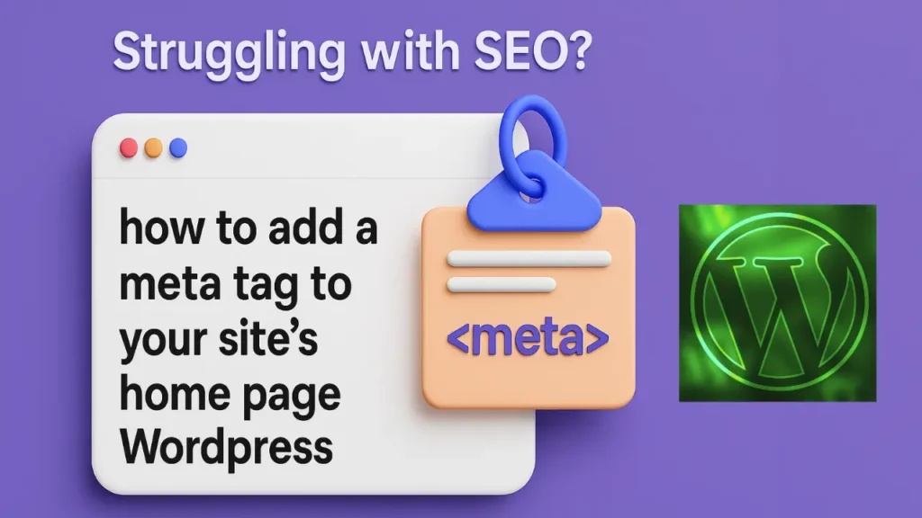 how to add a meta tag to your site's home page wordpress