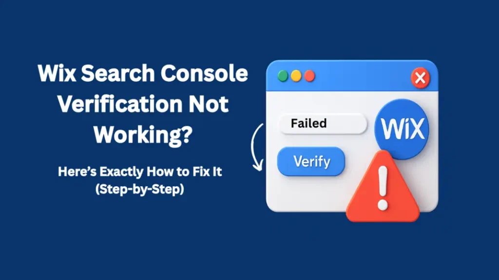 Wix Search Console Verification Not Working